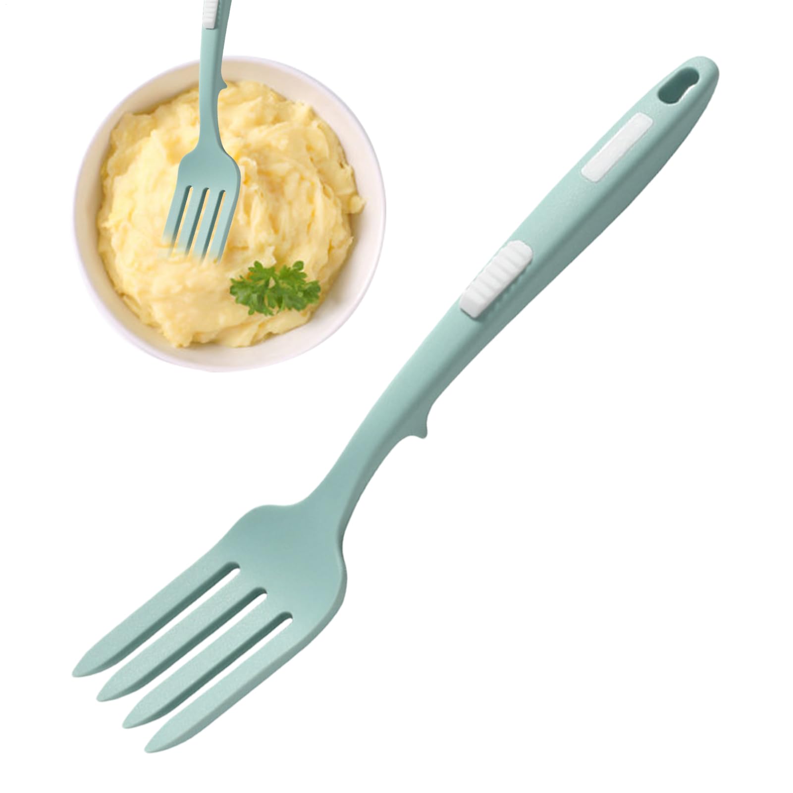 Tenedores grandes de silicona para cocinar, tenedores de silicona para cocinar – Herramientas de cocina multifunción de silicona, herramientas de cocción para uso alimentario para machacar, raspar