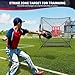 BAGAIL 7x7 ft Baseball & Softball Practice Net with Bow Frame for Batting, Hitting, Pitching, Portable Throwing Net with Strike Zone, Carry Bag, Softball Training Aid for All Levels