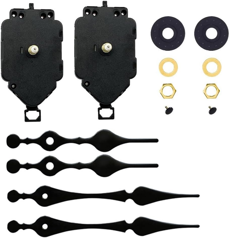 2 Pack Quartz Clock Movement Replacement Kit With Long Shaft And Pendulum For Wall Clocks, DIY Silent Sweep Mechanism For Home Decor(1# 22mm)