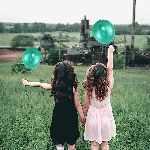 Image of 120 Pack Pearl Green Balloons, Bright 12 inch Royal Green Latex Party Balloons for Birthday Wedding Baby Shower Halloween.
