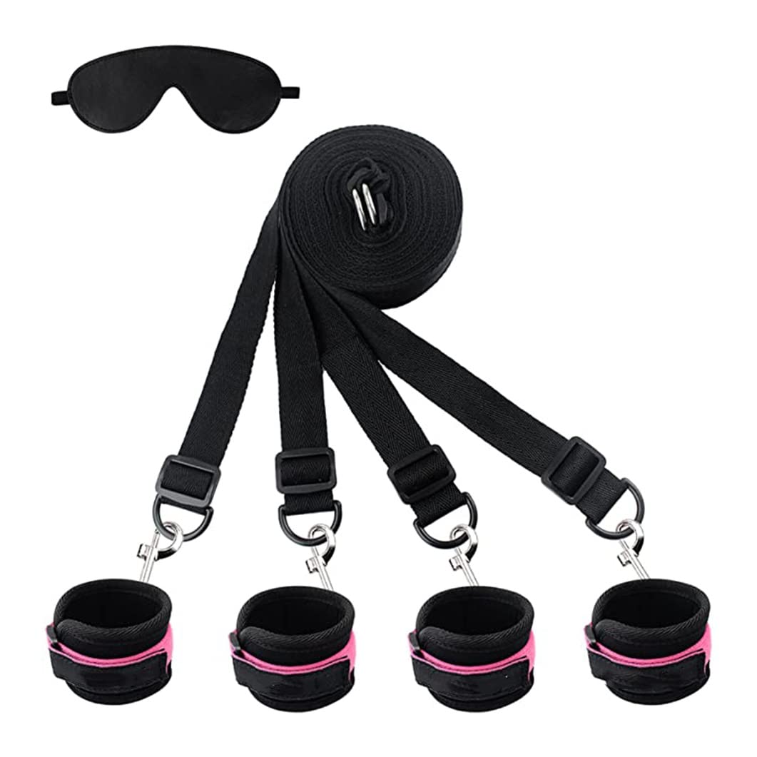 Sex Toys & Games Bondaged Kit Sex Set Eye Mask Blindfolds Soft Wrist and Ankle Handcuffs Straps Rope Bondage Restraints for Adults Couples Bed Sex