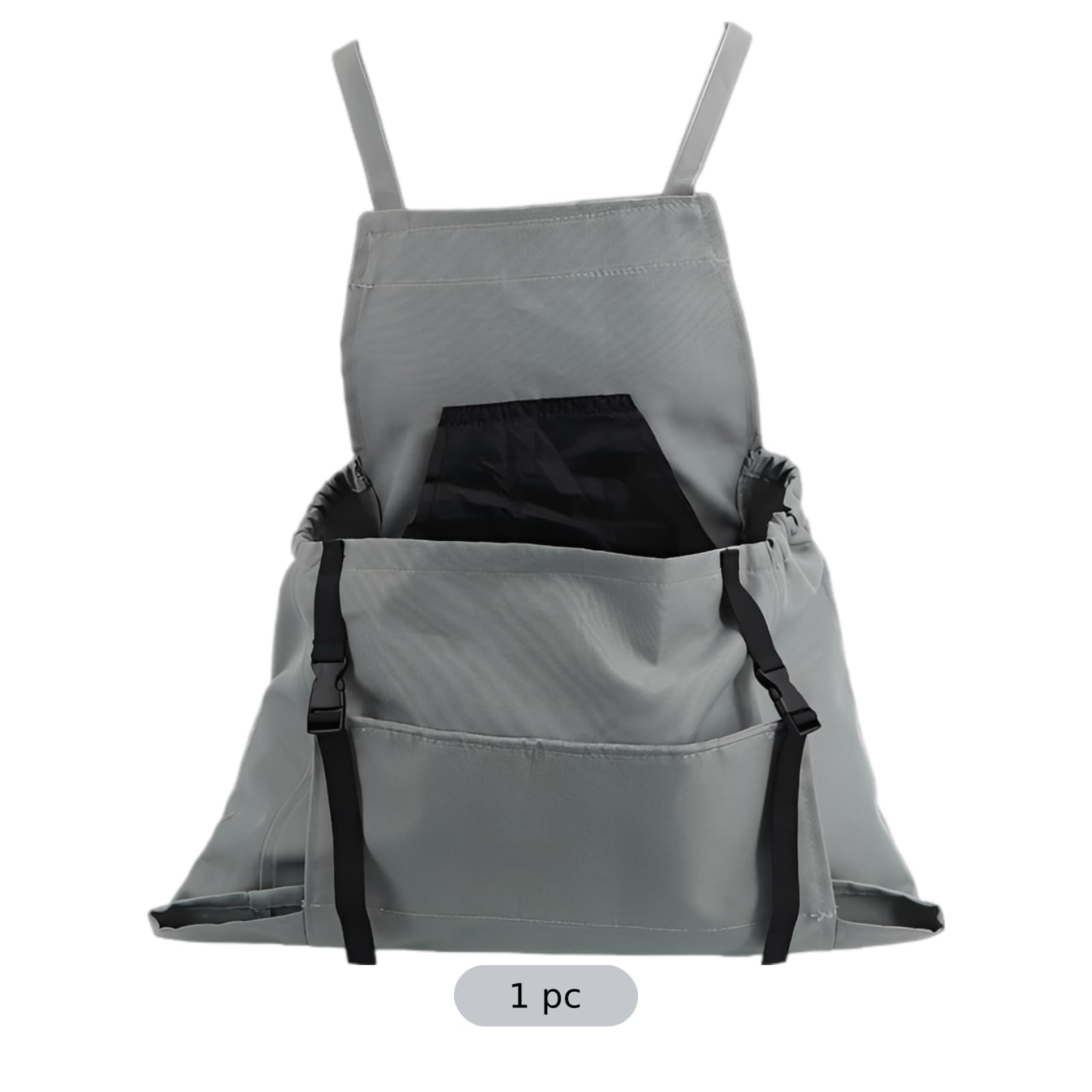 Graue Schürze aus Oxford-Gewebe, mit großer Fronttasche, verstellbaren Bändern und wasserdichtem Stoff, staub- und ölabweisend, 23,6 x 19,7 x 7,9 Zoll für Küche, Café, Garten, Obstpflücken