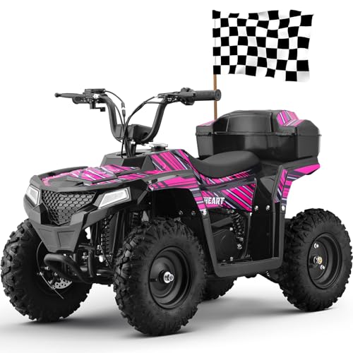 Image of MOSTA 40CC 4-Stroke Gas-Powered ATV, 4 Wheeler Off-Road Dirt Quad for Kids, Max 15 MPH, Parental Speed Control with Storage Box, Easy Pull Start (Pink)