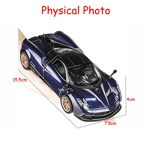 Ipariser Alloy Collectible Blue Pagani Huayra Dinastia Toy Vehicle Pull Back Die-Cast Car With Lights And Sounds #TOP4