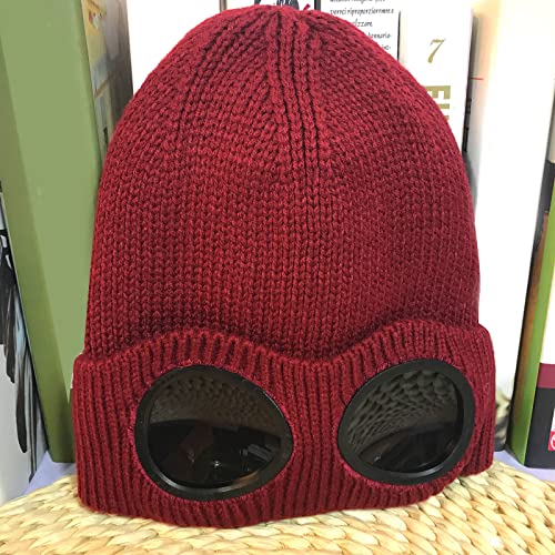 Warm Hunting Hats For Men Women&Men Winter Slouchy Knit Warm Hats Thick Goggles Plus Velvet Ski Hat Knitted Caps For #TOP2