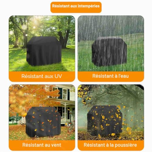 Raweao Housse Barbecue pour Weber, Bache Plancha Exterieur 133x67x110cm, Bâche de Protection Exterieur Imperméable Étanche Housse Barbecue Campingaz Universelle – vue 4
