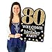 Big Dot of Happiness Adult 80th Birthday - Gold - Party Decorations - Birthday Party Welcome Yard Sign