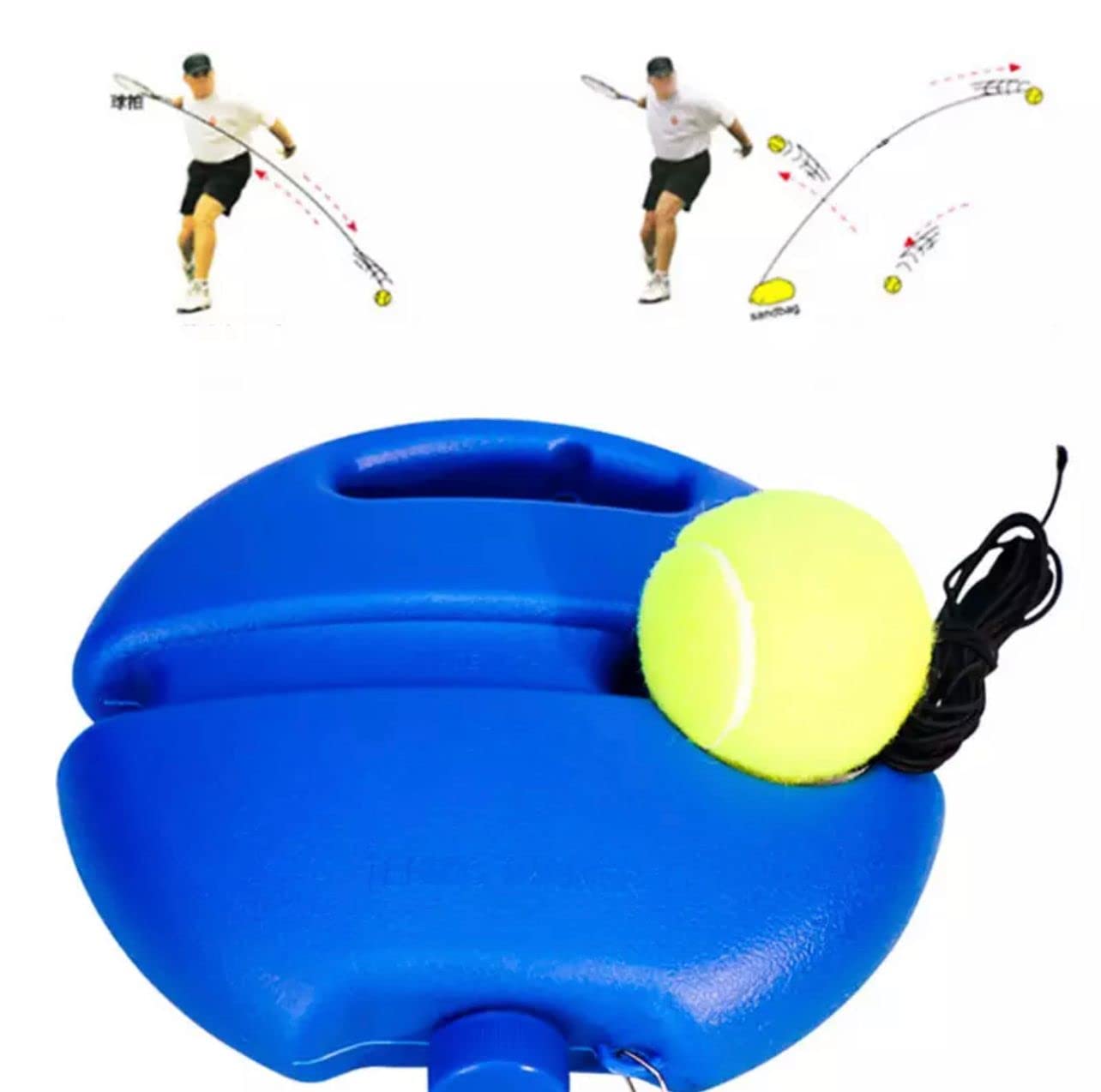 SHOPECOM Tennis Rebounder Tennis Trainer Kit - 1 Tennis Rebounder with 2 Rope Strings 1 Tennis Ball 1 Foam Ball Self Practice Tennis Training Equipment for Sport Exercise (B0BGLY3DGW) Amazon Price History, Amazon Price Tracker