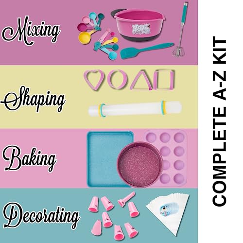 Friends On Trend BK-01 Kids Baking Sets For Girls - Real Baking Kit For Kids Cooking - Durable Baking Supplies thumb #1