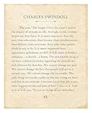 Charles Swindoll Attitude Quote - We Are in Charge of our Attitudes, Great Home and Office Decor, Inspirational Literary Print, Motivational Art Gifts, Choose Unframed Book Page Poster or Canvas