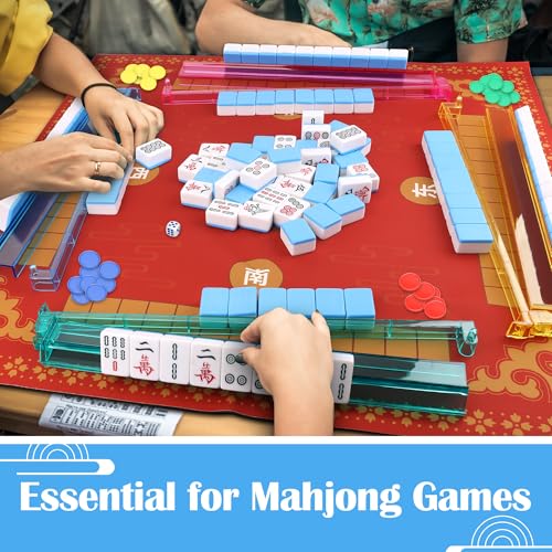Accesorios Mahjong 4 piezas con racks y fichas miniatura 6