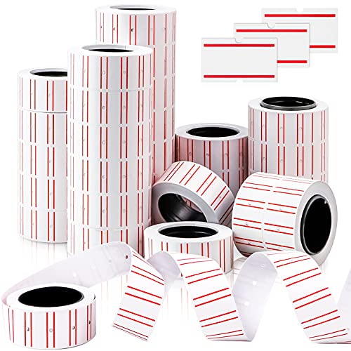 MotBach 15000 Pcs 30 Rolls Price Machine Labels Paper, White Pricemarker Label Stickers Fit Most of Price Tag Machines(Mx-5500, M5500, HG979) for Office, Retail Shop or Organization Marking