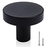 Cangder Cabinet Knobs 15 Pack, Dresser Knob Black Drawer Knobs, Aluminum Alloy Kitchen Handles, Round Black Pulls Kitchen Knob Hardware for Closet Modern Cabinet 1.18 Inch