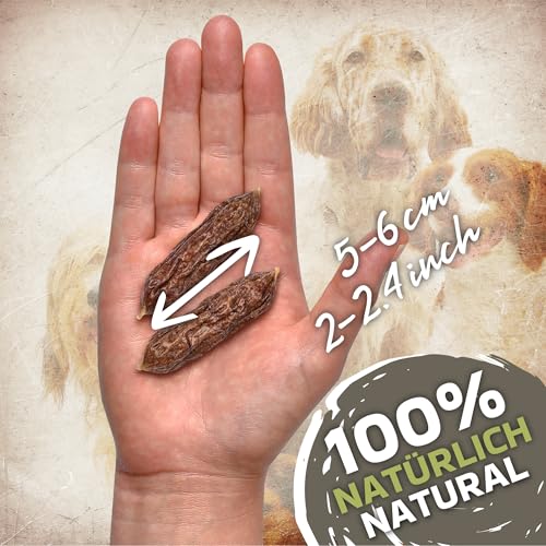 Hühnerwürstchen Hundesnacks 1kg (ca. 110-115 Stück) | Natürlich & luftgetrocknet | Getreidefrei & fettarm | Proteinreicher Kausnack für Hunde jeden Alters