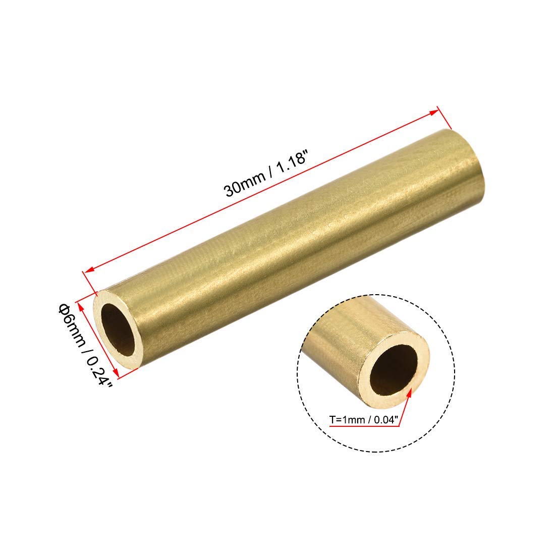 Tubo Tondo In Ottone 40mm Ø – Senza Saldatura, Spessore 1-3mm, Lunghezza 0,5m Per Elettronica E Decorazione