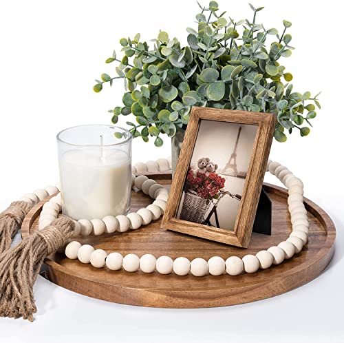 Meetyamor Boho Decor Wood Beads Garland, 2 Pack 58 Inch Wooden Beads For Farmhouse Home Decor With Tassels, Rustic Country Decor For Coffee Table, Wall, Shelf, Tray, Vase, Living Room, Bedroom，Summer #TOP6