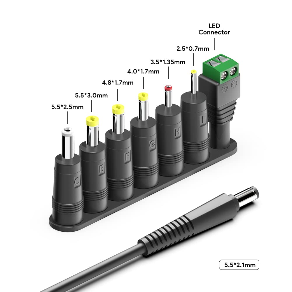 Alimentatore 12V 6A 72W AC/DC Con Spina 5.5x2.5mm Per LED Strip, Monitor, Hard Disk Esterno, Garanzia 24 Mesi
