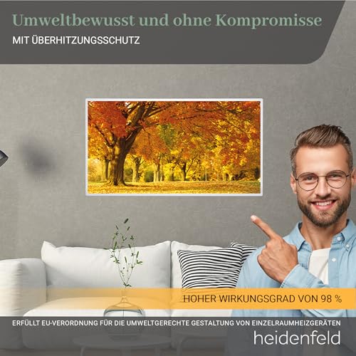Foto von Heidenfeld Infrarotheizung HF-HP105 | ?? ????? ???????? - 1000 Watt - Bis 25 m² - Infrarot Heizkörper - Elektroheizung mit Thermostat - Überhitzungsschutz (1000 Watt, Strand)