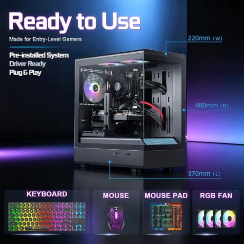 Image of Prebuilt Gaming PC Desktop,Intel Core i7 Business Office Tower Computers PC | GTX1050Ti 4G Graphics Card, 16GB RAM and 512GB SSD, WiFi, Win11, Suitable for Study,transaction,Entertainment,Gaming, etc.