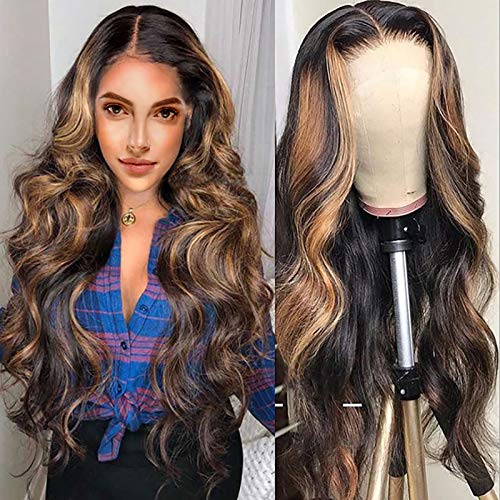 Brown Synthetic Long Wigs Long Curly Side Part Wig Black to Brown Wavy Wigs for Women Synthetic Heat Resistant Daily Party Use Wigs