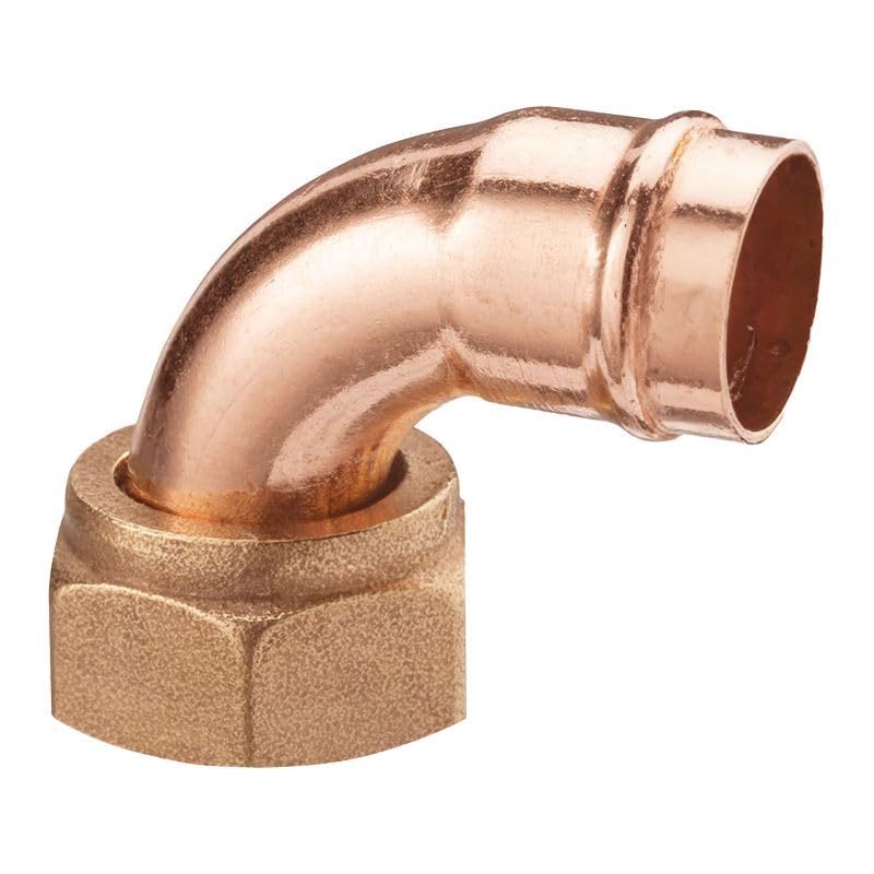 Connettore per rubinetto piegato ad anello di saldatura, 22 mm x 3/4", confezione da 10