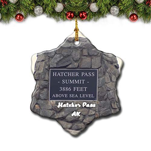 Umsufa Hatcher Pass Landmark Alaska USA albero di Natale ornamento regalo viaggio souvenir 7,6 cm porcellana doppio lato