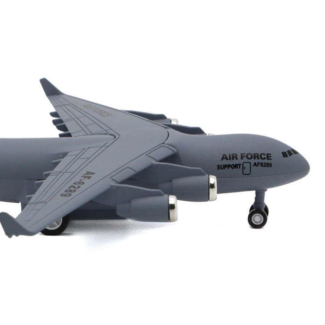 Breatoi : 1:400 Scale Heavy-Duty Military Cargo Aircraft Model – Die-Cast Transport Jet Collectible (C17 Type), Grey 3