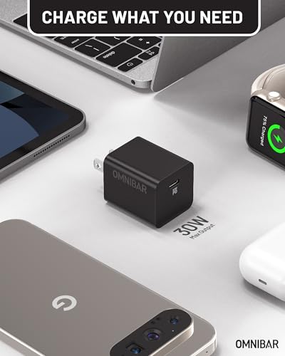 Image of 30W USB C Charger, GaN PD3.0 PPS Fast Wall Charger with 4FT Cable | Travel-ready, Pocket-size design, Efficient heat management, Compatible with iPhone 17 /16 /15, Galaxy S26 /S25, iPad, AirPods 4