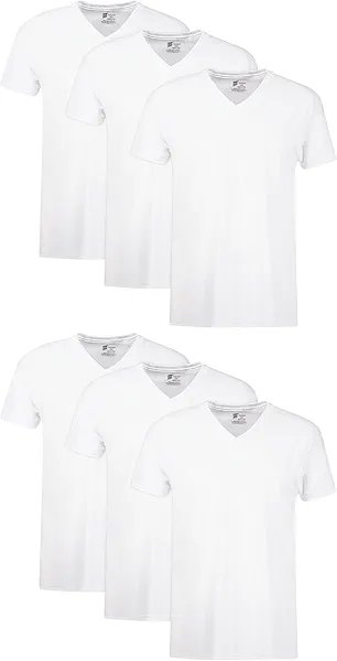 Hanes Mens Cotton, Moisture-wicking V-neck Tee Undershirts, Multiple Packs And Colors, White, Large US
