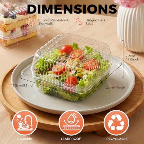 50 Pack of Thickened Cake Boxes, 5.3-inch Cake Containers for Individual Portions, Sandwiches, Desserts, and More - Image 2
