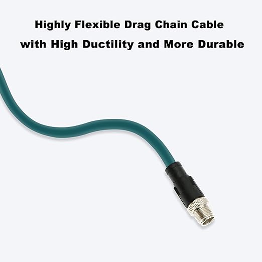 Cable Ethernet M12 8 Pin Macho a RJ45 Blindado Cat6a 8m/26ft para Cámara Industrial miniatura 6