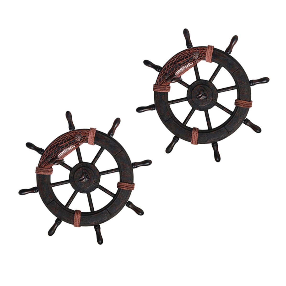 Wall Adornment, Wooden Wall Ornament, Timone in Legno, 2 Pezzi, stile, per bar e decorazione casa
