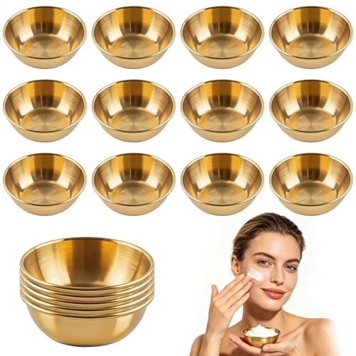 12 Piezas Tazones de Mezcla de Acero Inoxidable para Mascarilla Facial miniatura 1