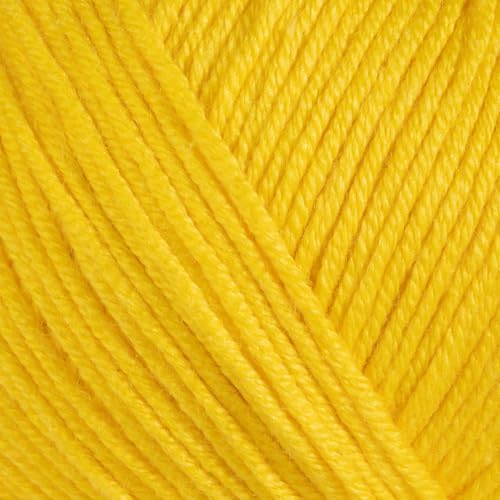 Image of Baby Cotton Blend Yarn - Soft Sport Weight Yarn for Crochet & Amigurumi - 50g /180yds - 60% Cotton 40% Acrylic - Ideal for Baby & Knitting Proj. & 10 Stitch Markers(Mustard Yellow, 4 Balls)