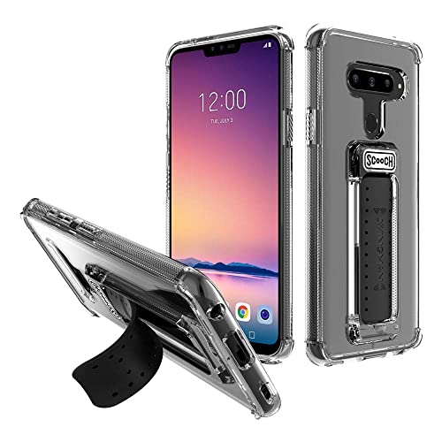 Scooch Wingman | Kickstand Case for LG V40 ThinQ [10 ft Drop Protection] [Two-Way Stand] Shockproof Protective Cover & Compatible with Magnetic Car Mounts (Clear)
