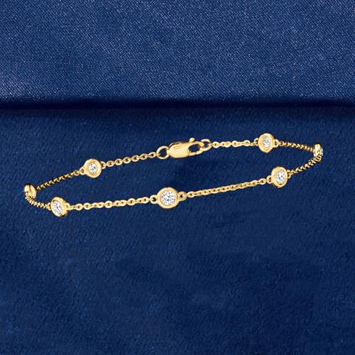 Ross-Simons 0.50 ct. t.w. Diamond Station Bracelet in 14kt Yellow Gold3
