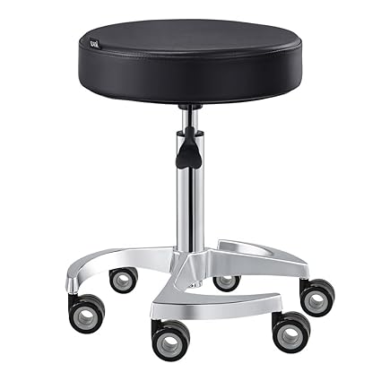 Dir Medical Stool Adjustable All Purpose Roller Stool Salon and Spa Stool Serene - Black