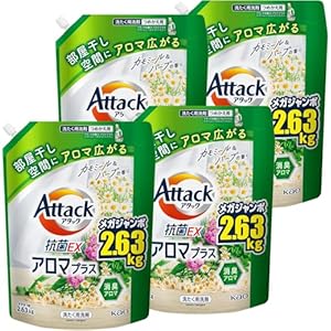 【再掲】【大容量】アタック 抗菌EXアロマプラス つめかえ用 2630g×4個 3,026円(756.5円/個)(2,858円、714.5円/個)!プライム会員は送料無料! 【再掲】【大容量】アタック 抗菌EXアロマプラス つめかえ用 2630g×4個 3,026円(756.5円/個)(2,858円、714.5円/個)!プライム会員は送料無料!