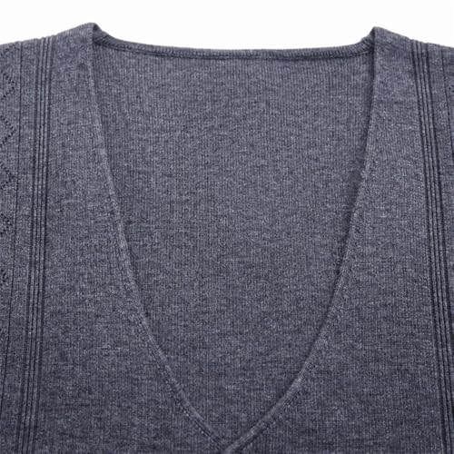Bollrllr 2024 Winter Men's Knitted Sweater Vest Fashion Button V Neck Sleeveless Warm Sweater Vest4