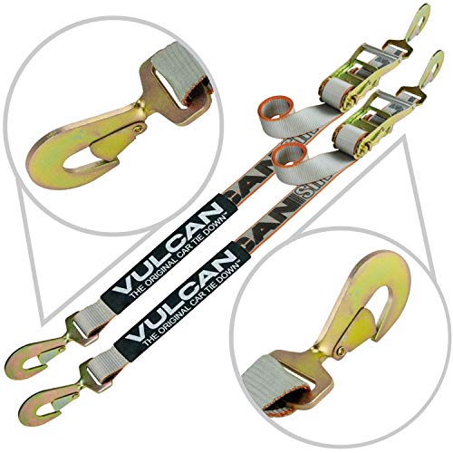 VULCAN Snap Hook Auto Tie Down with Twisted Snap Hook Ratchet - 2