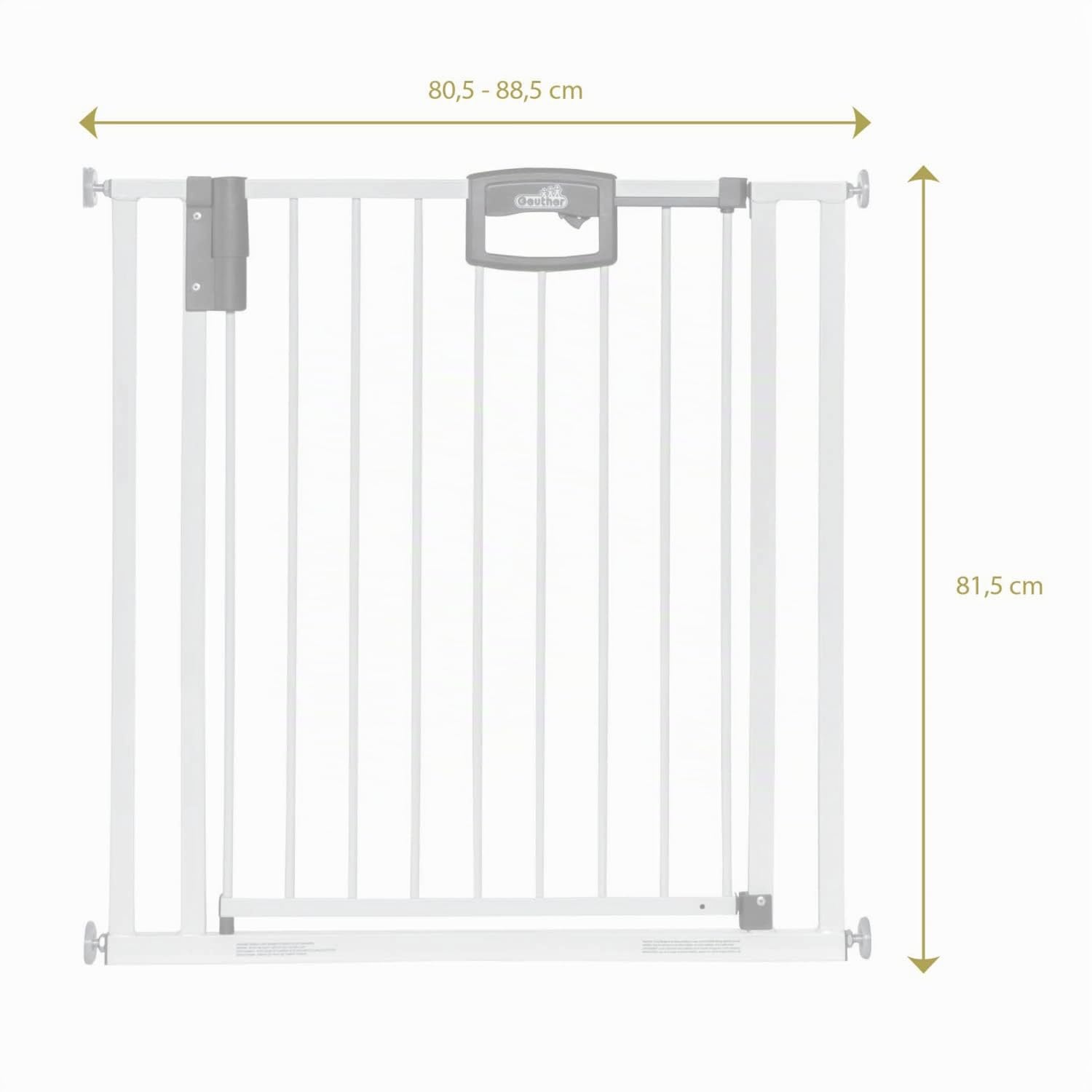 Geuther 4792+ Easylock Plus taille: 80,5 cm - 88,5 cm protège-porte protège-porte certifié TÜV/GS protège-escalier sans perçage ouverture dans deux directions Blanc