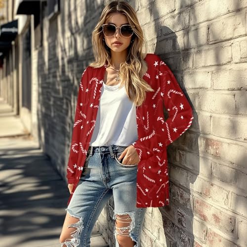 Image of Biyejit Women's Long Sleeve Open Front Cardigan Casual Loose Lightweight Cardigans with Pockets Drape Cardigan