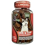 Skin & Coat Support for Dogs by Primo Pup Vet Health | Omega-3 Fish Oil for Dogs | For Healthy Skin and Shiny Coat | Grain Free, No Artificial Colors or Flavors | Vet Developed | 60 Soft Chews