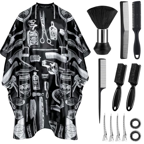 Barber Cape 13Pcs with Neck Duster Brush Adjustable, Extra Long Hair Cutting Cape 63