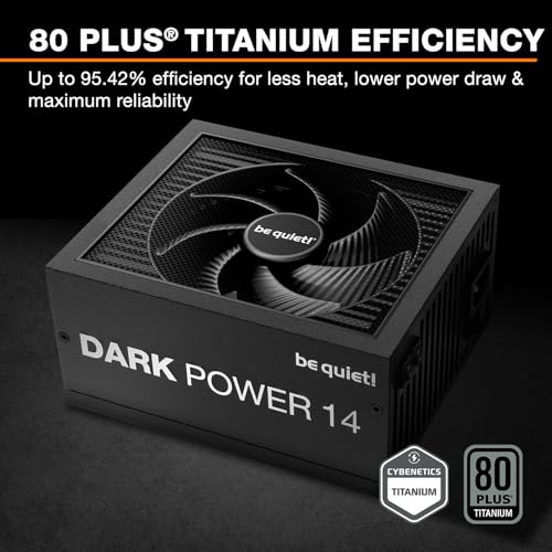 Image of be quiet! Dark Power 14 1000W, ATX 3.1, 80 Plus Titanium, Modular Power Supply, Active and semi-Passive Cooling, PCIe 5.1, PCIe 5.0 and PCIe 4.0 Graphics Cards, 12V-2x6 Cable Included, Silent Wings