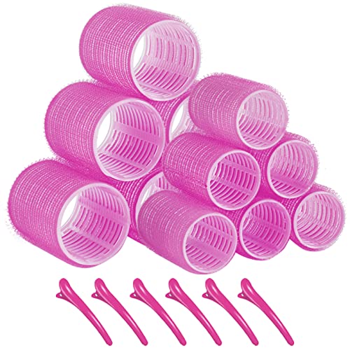 Hair Roller Sets,Self Grip 12 pcsHair rollers with clips,Sungenol 2 sizes Hair Rollers in 1 set