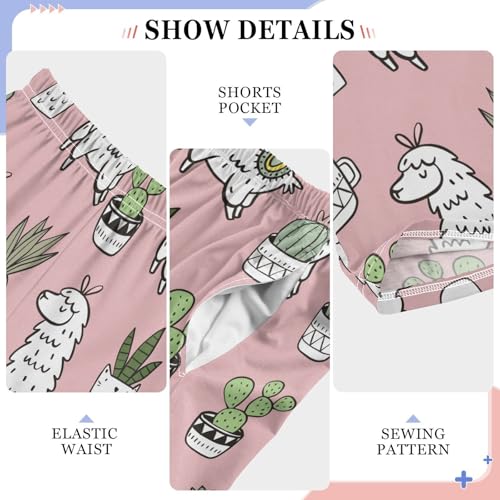 Boys' Pants Llama Cacus Long Bottoms Jogger Pants Elastic Waist Trousers with Pockets S-XL 6