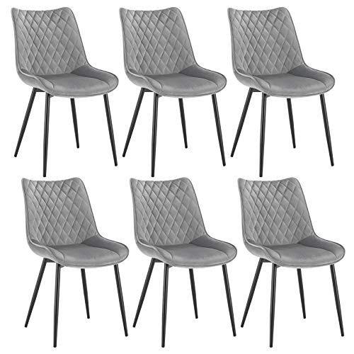 Woltu 6x Sillas De Comedor Nordicas Estilo Vintage Juego De 6 Sillas De Cocina Silla Tapizadas En Terciopelo Silla Estructura De Metal Sillas Comedor Gris Oscuro Bh209hgr-6 Woltu 6x Sillas De Comedor Nordicas Estilo Vintage Juego De 6 Sillas De Cocina Silla Tapizadas En Terciopelo Silla Estructura De Metal Sillas Comedor Gris Oscuro Bh209hgr-6