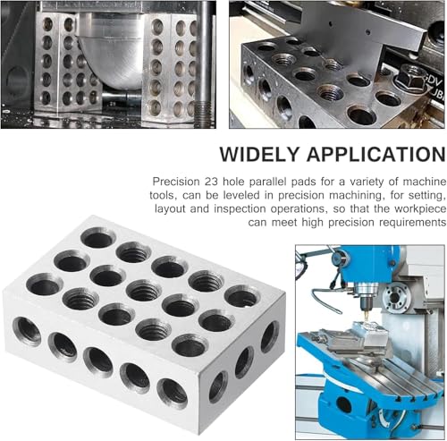 Miniatura 6 de Bloques Medidores De Precisión De 1, 2 Y 3 Bloques, Fresadora Combinada, 23 Agujeros Con Tornillos, Caja De Llave Para Herramienta De Configuración De Fresadora