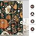 Aimego Long Boho Shower Curtain - Dark Green Floral Bohemian Chic Flowers Botanical Leaves Fabric Cloth Shower Curtain Set with 12 Hooks for Bathroom Decor Accessories Bathtub Curtain, 72